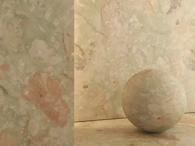 Breccia Terrazzo Marble Porcelain Tiles - Set 08 Texture