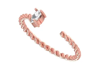 Solitaire Women Light Weight Marquise stone Twisted Band Ring 3D print model purchase