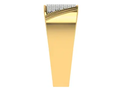 Light Weight Yellow Gold Diamond Ring  -ZA RN 4217 3D print model