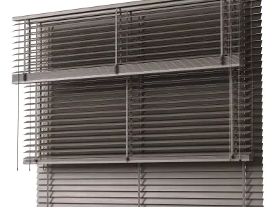 Wooden blinds set 31 3D model