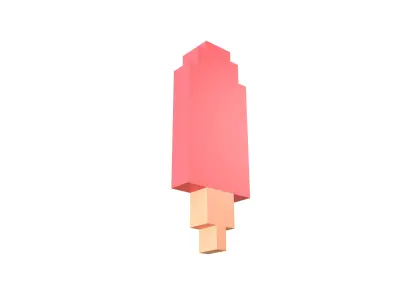 Voxel Ice Cream v1 004 Low-poly 3D model
