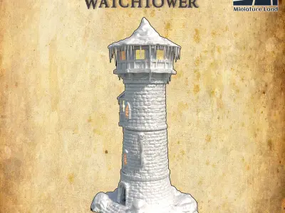 Frozen Watchtower Tabletop Terrain 28 MM 3D print model