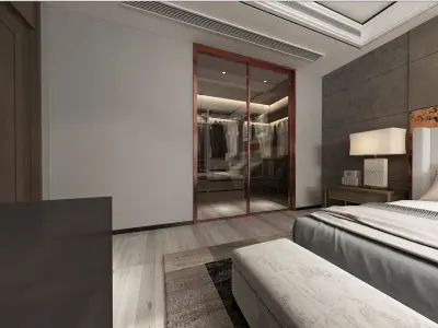 living room with dining room 3D model-o36 3D model