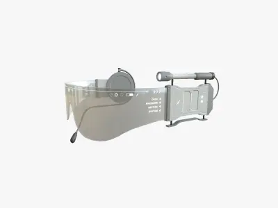 SciFi Glasses D05 Full White - Character Design Fashion Low-poly 3D model