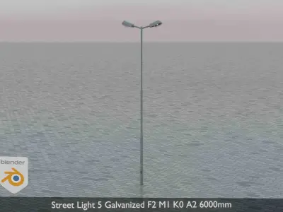 Street Light 5 Galvanized F2 M1 K0 A2 6000mm  Low-poly 3D model