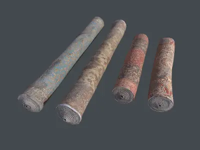 Wrapped Carpets   PBR low poly Free low-poly 3D model