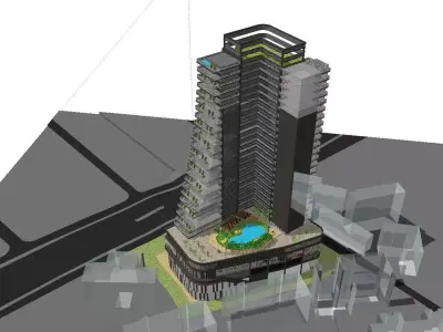 vacation spot-Resort-Fashion Leisure Hotel-0251 3D model