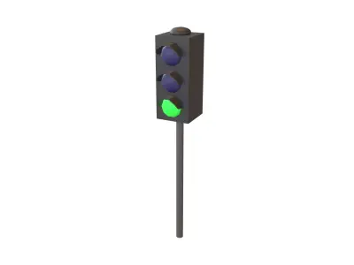 Traffic Light v1 003 Low-poly 3D model