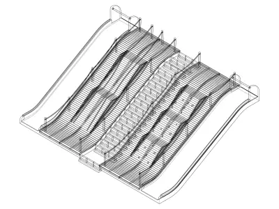 Childrens Playground with Two Slides and Ropes 3D model