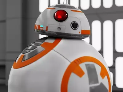 BB8 Scene rigged - animated character 3D model