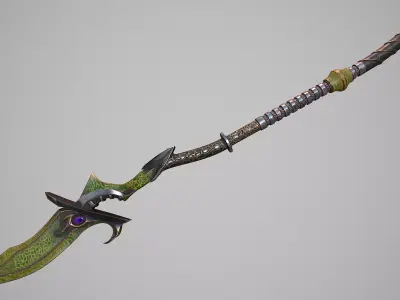 Combat Staff 3 3D Model Low-poly 3D model