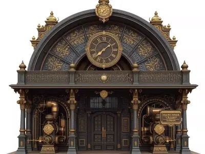 Steampunk Victorian Architecture And Landmarks 3D Collection 3D Model Pack