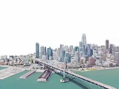San Francisco city Low-poly 3D model