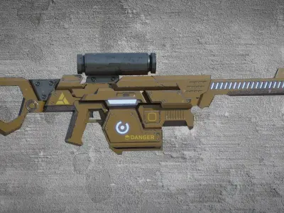 Sci-fi Gun Low-poly 3D model