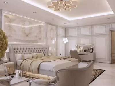 realistic bedroom edited materials vray and corona 3D model