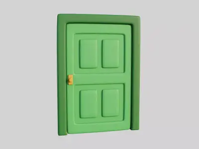 Cartoon Door 4a 3D model