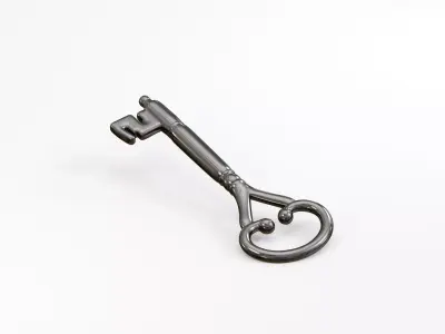 Antique key Low-poly 3D model