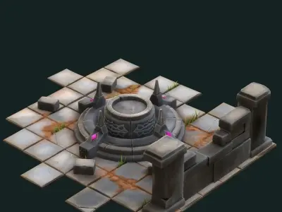 Pedestal  wall and tile 3D model