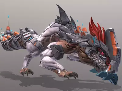 CYBORG LIZARD Searching Observing Fbx Png 3D model