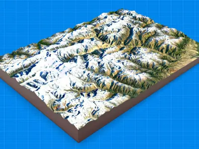 Mountain landscape 3D model 14
