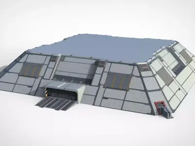 sci-fi hangar 3D model