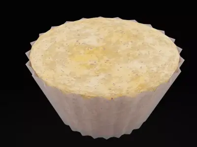 White Muffin Low-poly 3D model