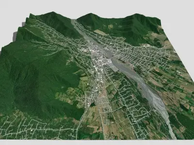 Cityscape Zagatala Azerbaijan 3D model