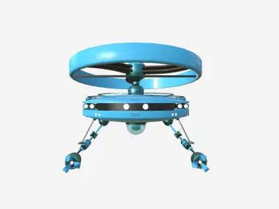 Flying Robot I05 Blue - SciFi Character Design Low-poly 3D model