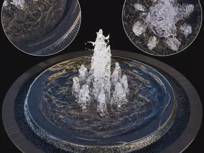  Large Water Fountains  3D model