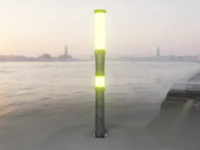 Galvanized Light-Column -12- Street-Light 9 Low-poly 3D model