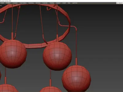 RH LANGUEDOC ROUND CHANDELIER Low-poly 3D model