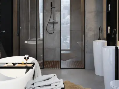 Bathroom Interior Scene for Cinema 4D and Redshift 3D model