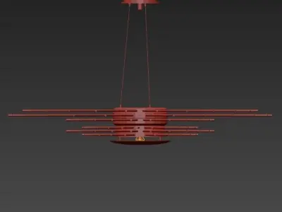 Soleil golden starburst pendant light 3D model
