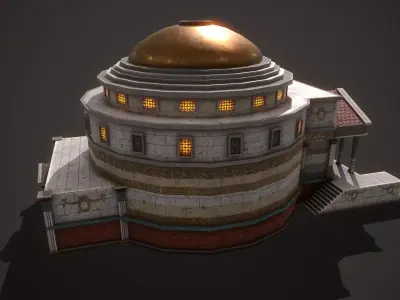 Roman Greek Pantheon Low-poly 3D model