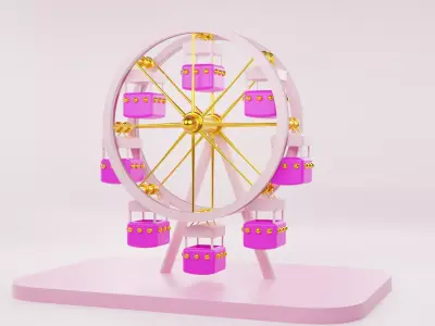 ATRRACTION ferris wheel Low-poly 3D model