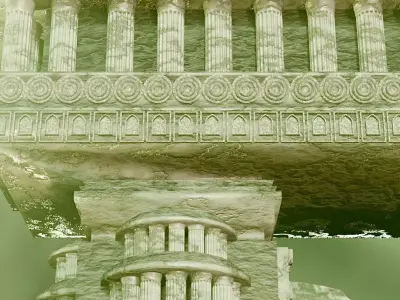 ancient ruins gateway 3D model - fantasy temple arch 3D model