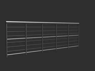 Railing metal shelf Low-poly 3D model