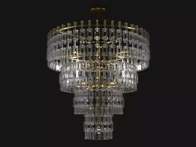 Chandelier made of glass and gold 3D model