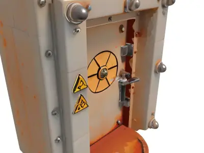 SciFi Industrial Blast Door Low-poly 3D model