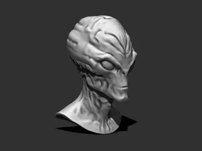 Alien Bust 5 - High-Quality 3D Printable STL Model 3D print model