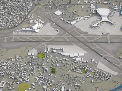 Mumbai - Chhatrapati Shivaji International Airport - BOM Low-poly 3D model