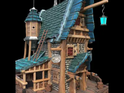 Medieval tavern on wheels 3D model