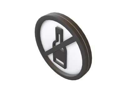 Prohibited Alcohol Symbol V1 005 Low-poly 3D model