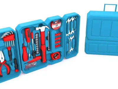  well-organized maintenance tool kit pag 3D model