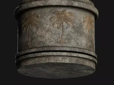Ancient Stone Pot Low-poly 3D model