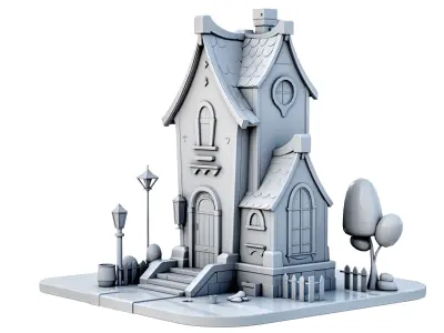 Stylized House 05 Low-poly 3D model