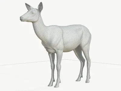  Realistic 3D Deer Model Low Poly PBR 