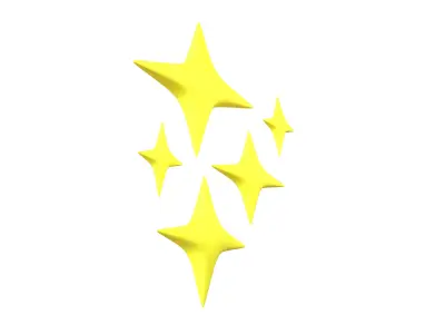 Sparkling Symbol v1 001 Low-poly 3D model