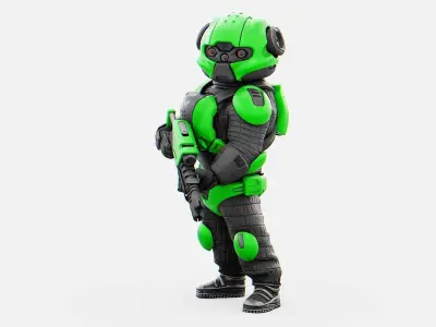 CYBER SOLDIER MECHA  V2  RIGGED 3D model