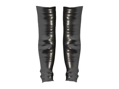 Black Leather Lace Up Body Suit Outfit Suit Armwarmers Boots Low-poly 3D model